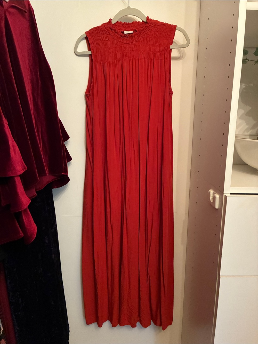 a new day Burnt Orange Sleeveless Maxi with Smocked Neckline
